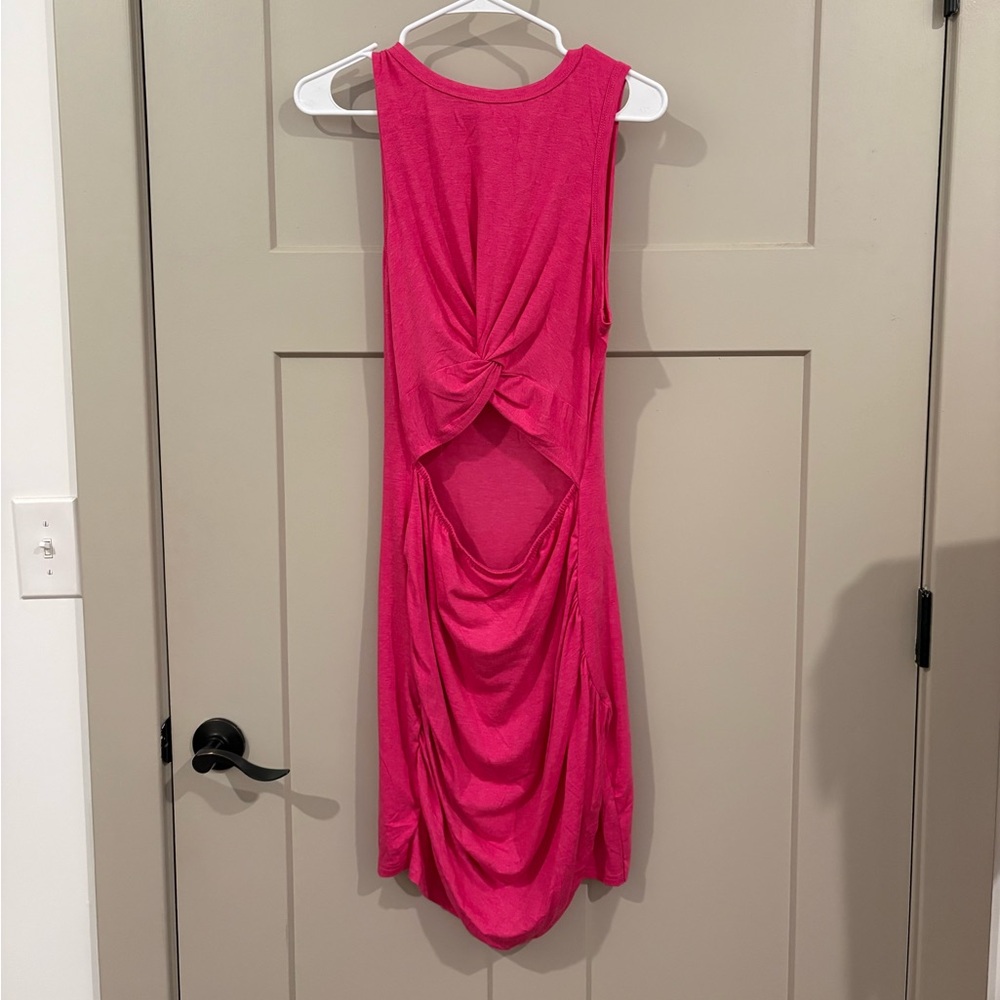 Pink Sleeveless Dress with Knot Detail